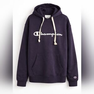 🔥 Champion Men’s Classic Logo Hoodie – Navy Blue – Size L Unisex